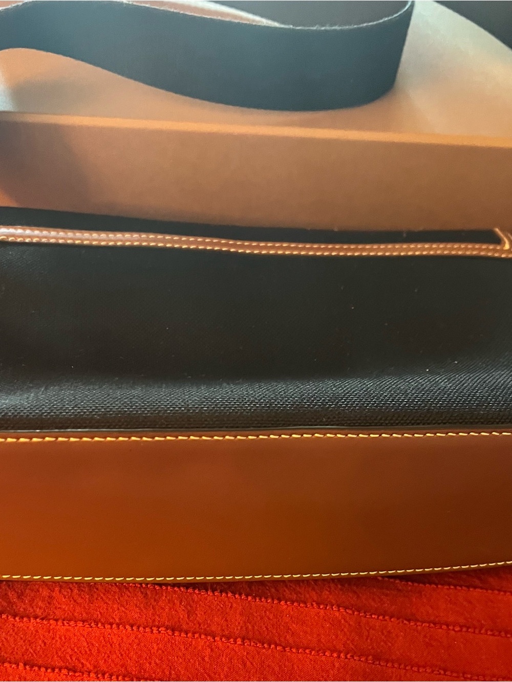 Burberry Black Canvas Bag with Tan Leather Trim - Picture 5 of 7